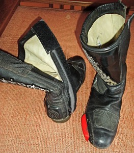 Ancient Racing boots with no longer available toe slider